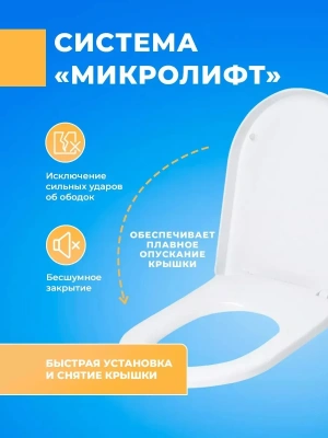 Крышка - Сиденье стульчак для унитаза универсальное формы - D с микролифтом Soft Close быстросъемное