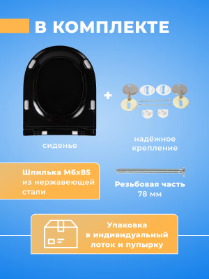 Крышка - Сиденье для унитаза Sanita Luxe BEST Soft Close (микролифт) черная