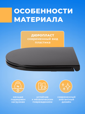 Крышка - Сиденье для унитаза Sanita Luxe BEST Soft Close (микролифт) черная