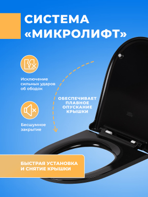Крышка - Сиденье для унитаза Sanita Luxe BEST Soft Close (микролифт) черная
